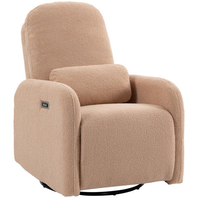Power Swivel Rocking Recliner With Pillow USB & TYPE-C Port  