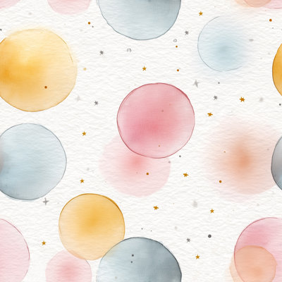 Papier peint abstrait aquarelle abstrait cercles pastel décor de chambre d'enfant amovible