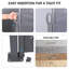 Auvent d'intimité rétractable 138 po x 71 po, gris, imperméable, pour les aires de jeux