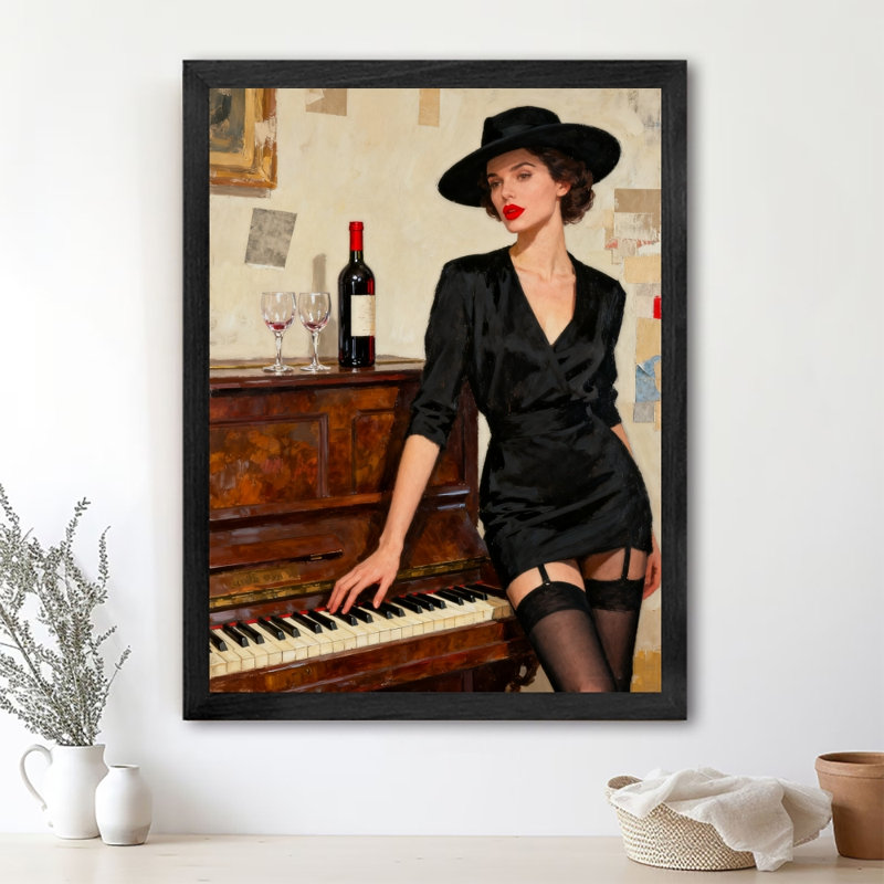 «Black Love Vintage Paris from Elegant Lady», reproduction d'art encadrée de style rétro, H 17 po x l 13 po