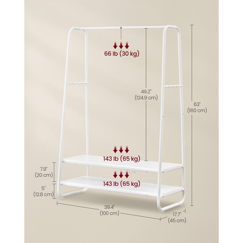 Sethe 100cm Clothing Rack, Cloud White/Matte White