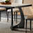 Modern simple rectangular rock slab table set-111047412