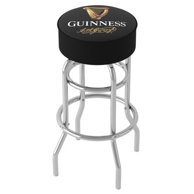 Swivel Upholstered Counter Stool with Metal Frame