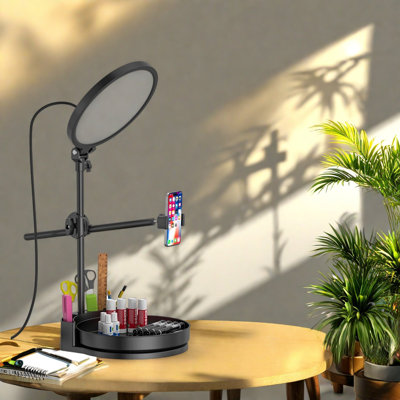 7" Desk Ring Light With Phone Holder