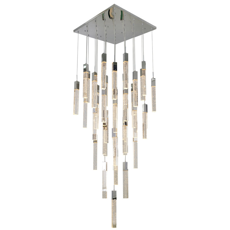 Lustre en cristal 41 lumières Modern, Chrome