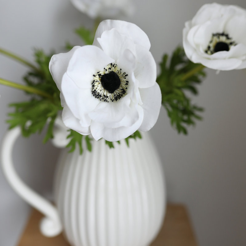 Real Touch Anemone Faux Floral, White