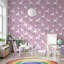 Murale mauve amovible à motif de licorne-2058664532