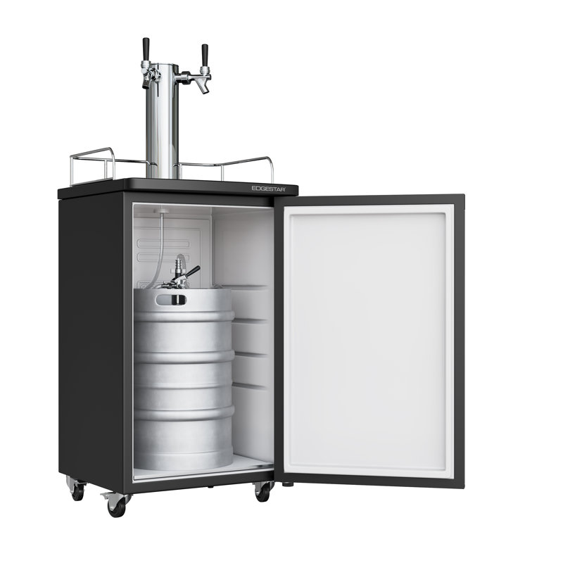 EdgeStar 4.9 Cubic Feet Dual Tap Freestanding Kegerator with, Stainless Steel