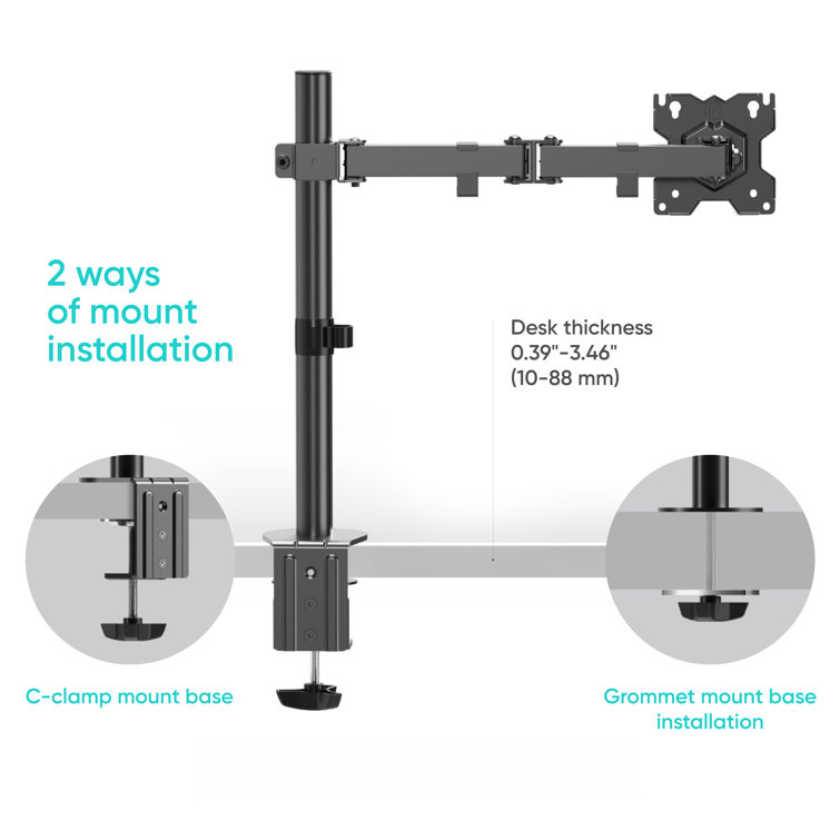 VIVO Steel VESA Bracket 75x75 and 100x100 Mounting for Computer Monitors