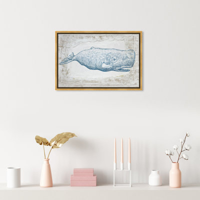 " Nautical And Coastal Blue Whale, Coastal Blue " by Oliver Gal