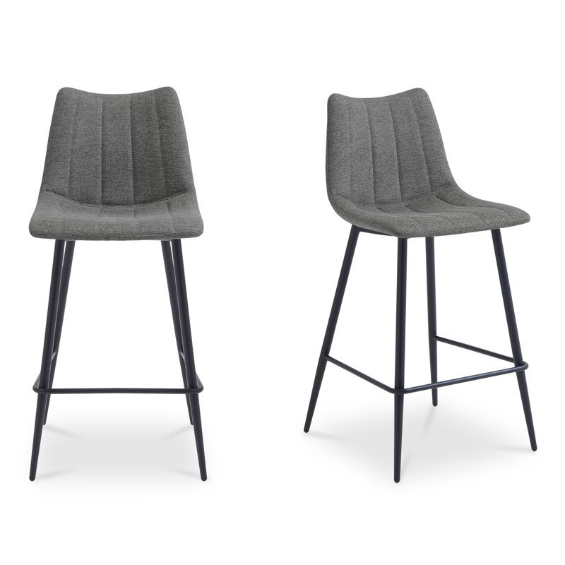 Finnigan Counter & Bar Stool, Counter Stool (26" Seat Height), Ivory/Faux Leather