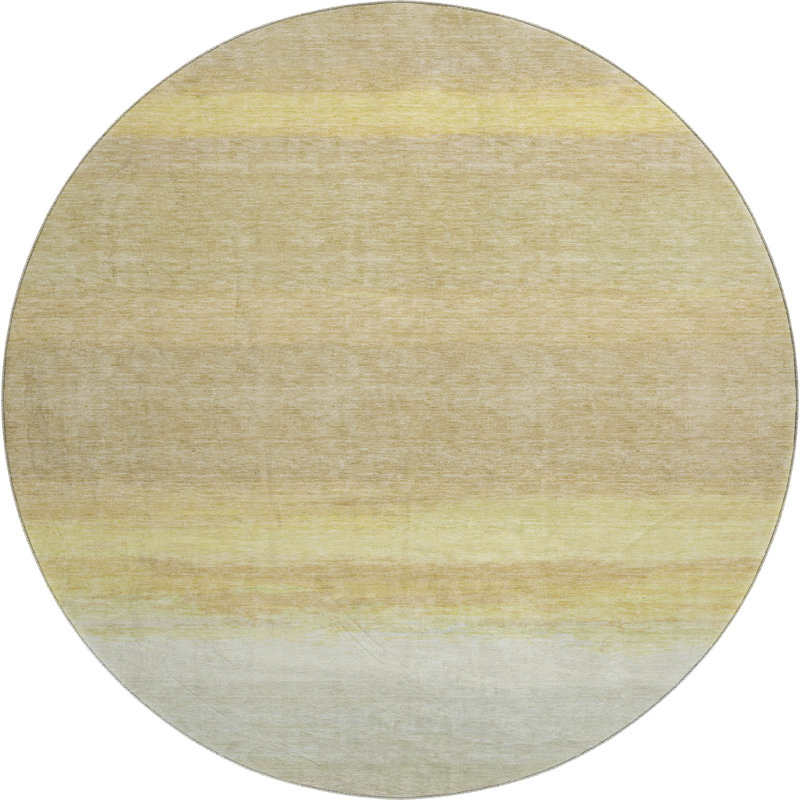 Premium Machine Washable Alijah AMF1272 Stripes Rug, Round 8'