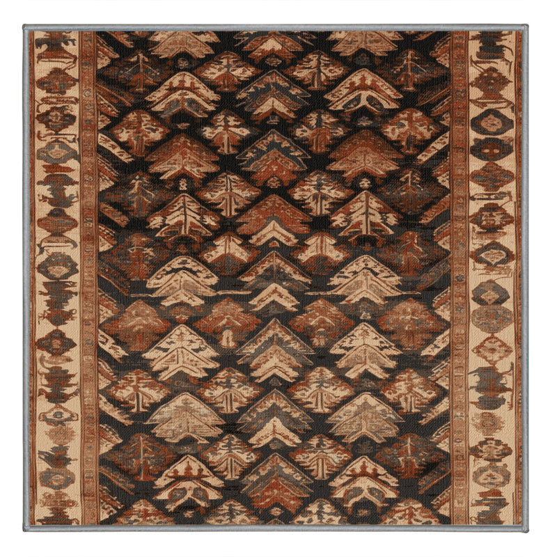 Tapis brun lavable à la machine, Carré 5 pi