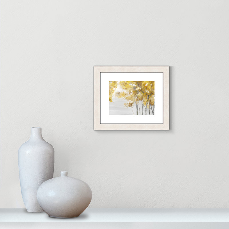 Jaune altruiste - Art encadré autoportant, Cadre à grain de bois blanc, H 13,5 po x l 15,5 po x P 1,125 po