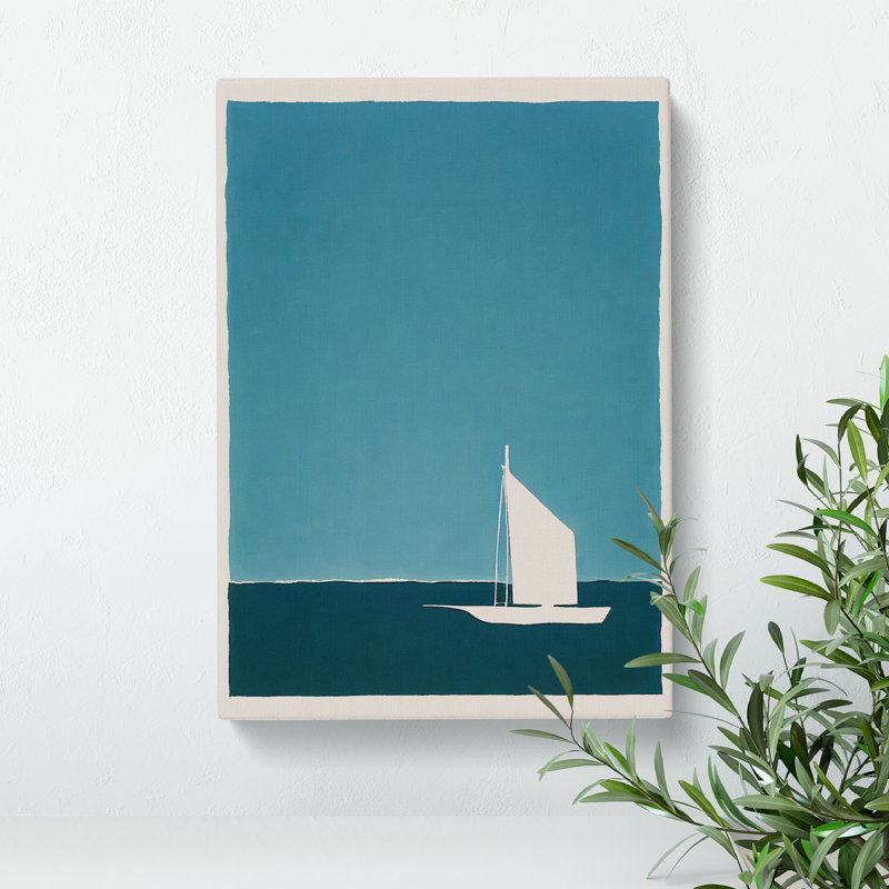 Boat Silhouette - Wall Art, Wrapped Canvas, 50cm H x 35cm W x 3cm D, No Matte