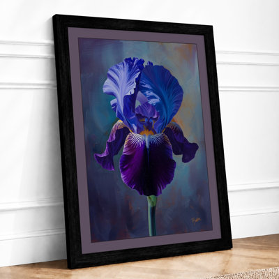 Iris in Lavender Botanical - Framed Print