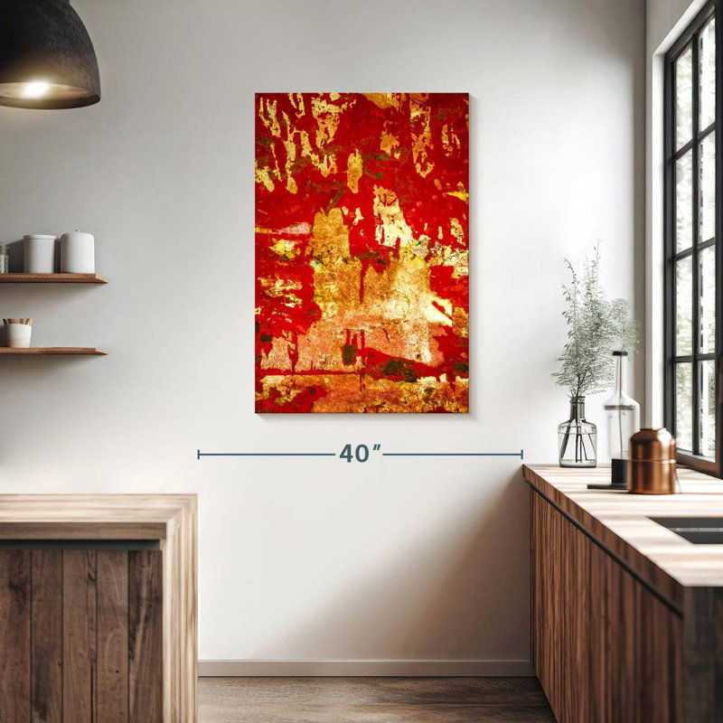 Avery A Study In Red And Gold, 39" H x 26" W