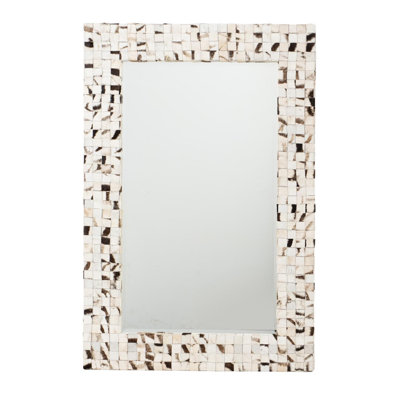 Medium 37" Woven Hide Accent Mirror