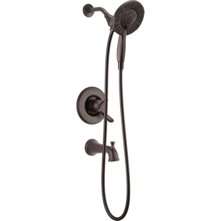 Delta T17494-RB-I Linden 17 Series Dual-Function Tub Shower Faucet Set, In2ition Shower Handle Trim Kit