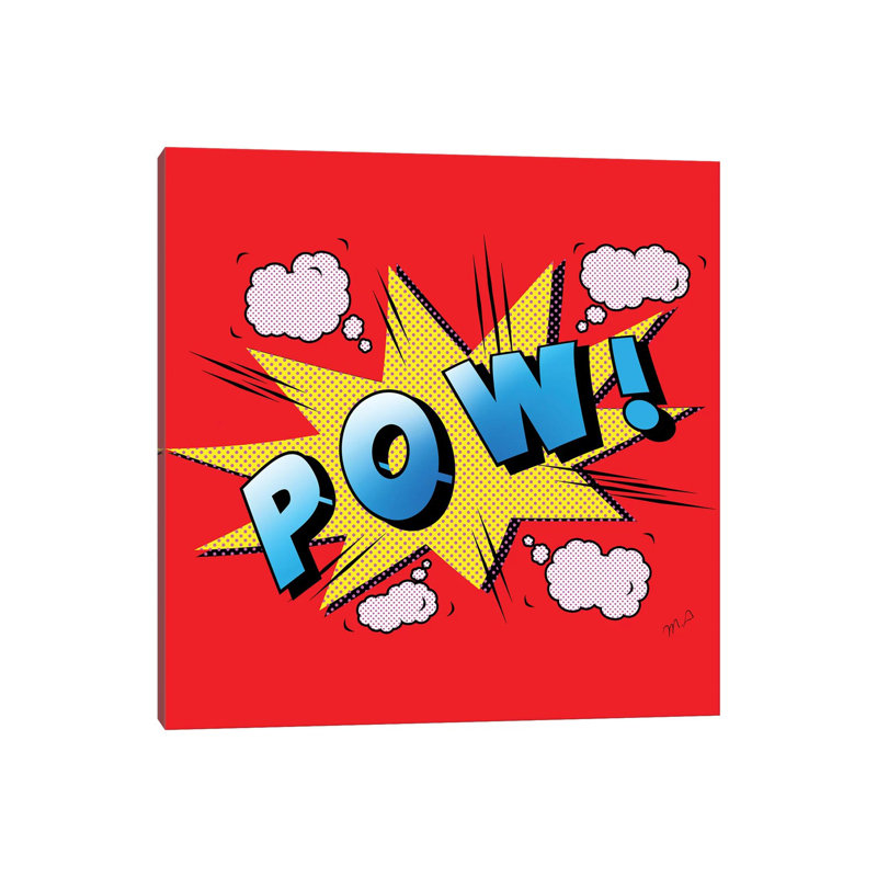 «Pow» par Mark Ashkenazi - reproduction d'art textuel sur toile tendue, H 12 po x l 12 po x P 0,75 po