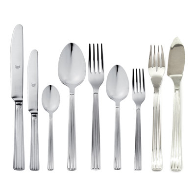 Sole Flatware Set with H/H Knives - 54 Pieces - Stainless Steel