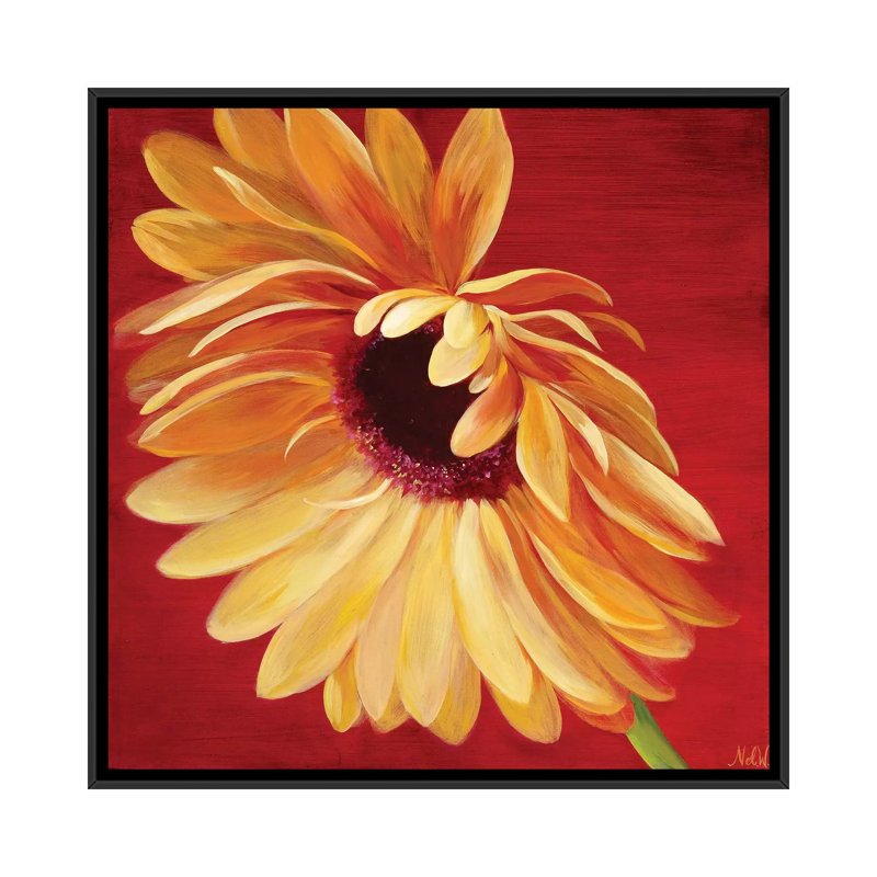 « little miss soleil ii », impression sur toile, H 37 po x l 37 po x P 1,5 po, Toile avec cadre flottant noir, Pas de tapis
