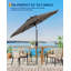 Parasol de patio, parasol de table extérieur de 9 pi avec manivelle et inclinaison à bouton-poussoir, 8 baleines robustes pour terrasse, cour-129181298-129181302