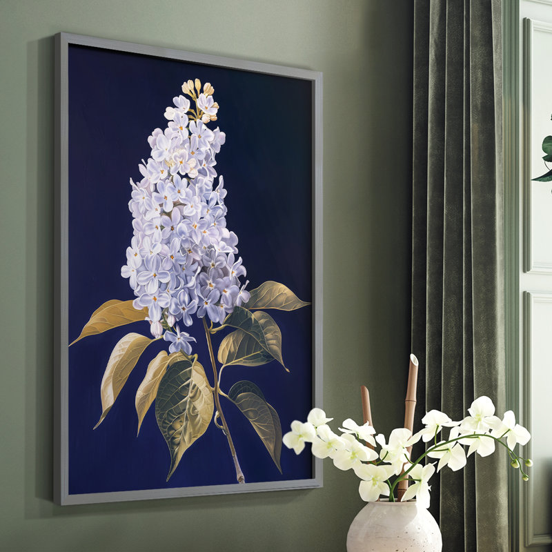 Série FLORAL CLxxix - reproduction encadrée de qualité supérieure - prête à être accrochée - aucun clou requis, Gris