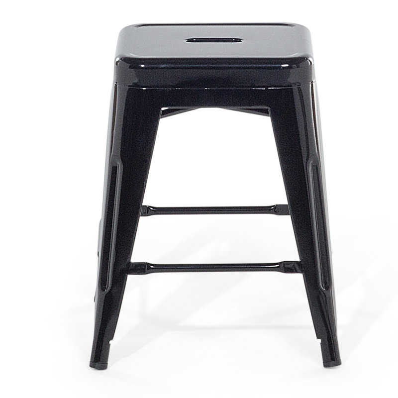 Redcar Counter Stool with Metal Frame, Black, 46cm H x 32cm W x 32cm D