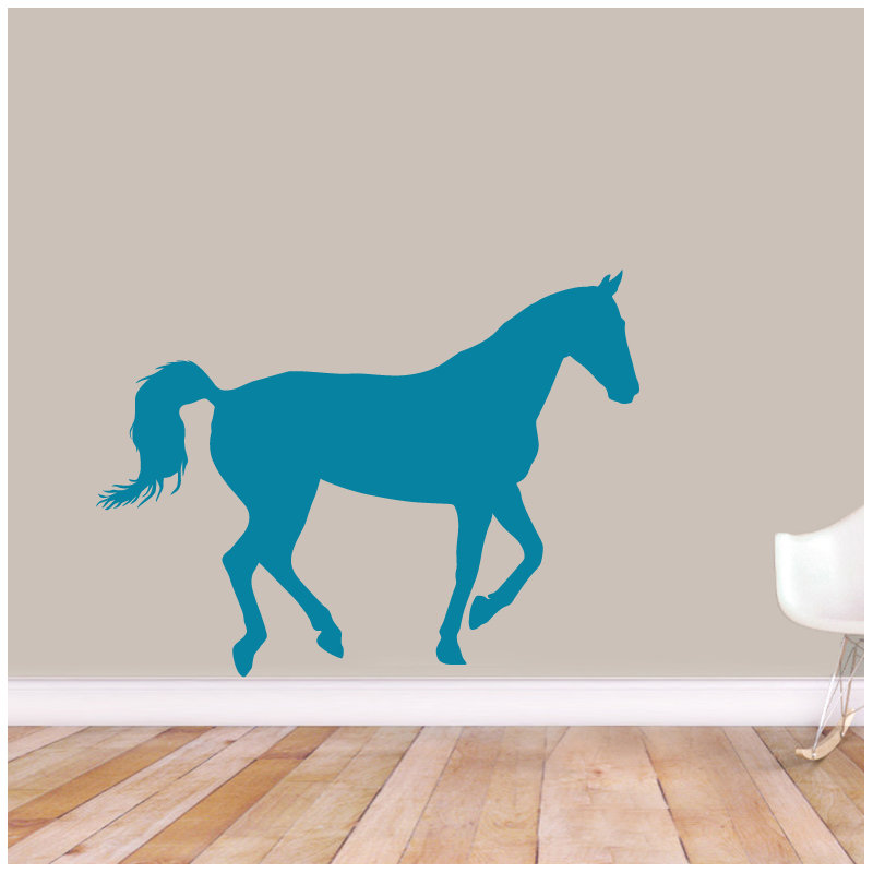 Décalcomanie murale cheval cheval, Bleu sarcelle