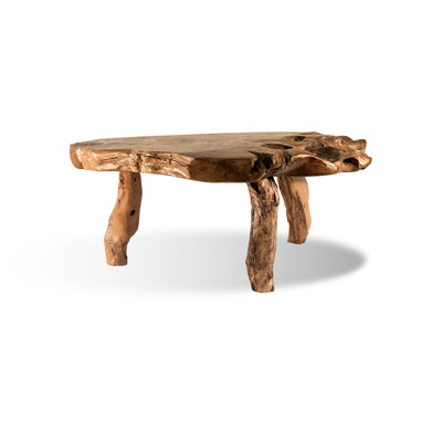 Reclaimed Teak Coffee Table, Live Edge