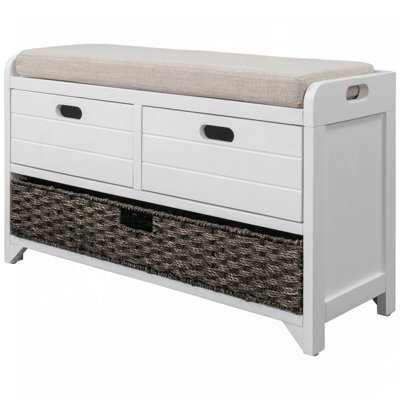 Entryway Bench with Removable Basket and Drawers