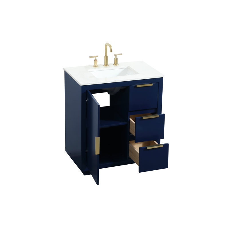 Ensemble de meuble-lavabo simple 30 po Broadlands, Bleu