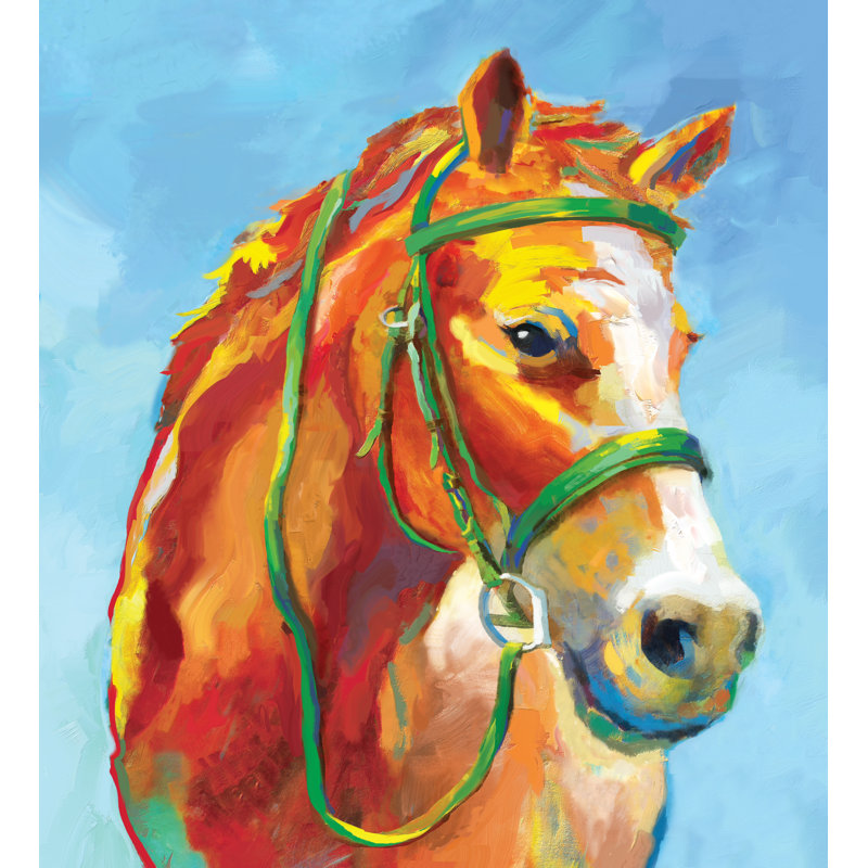 Colourful Horse - Painting Print, Wrapped Canvas, 122cm H x 81cm W
