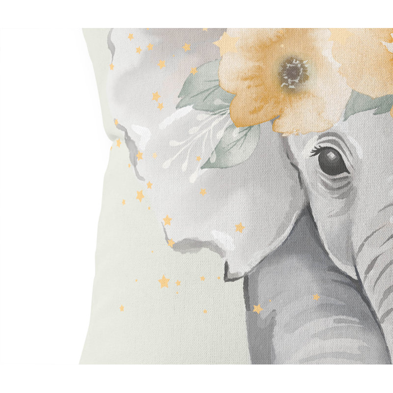 Coussin Elephant, H 20 po x l 20 po