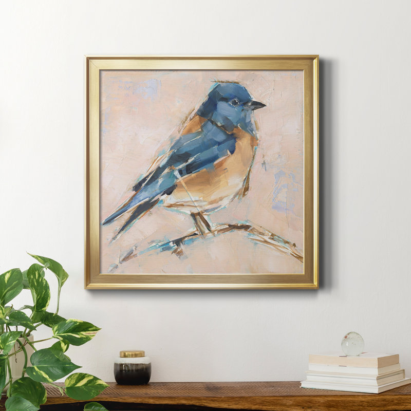 Variété d'oiseaux III - reproduction de cadre photo sur toile, Cadre doré, H 26,5 po x l 26,5 po x P 1,5 po