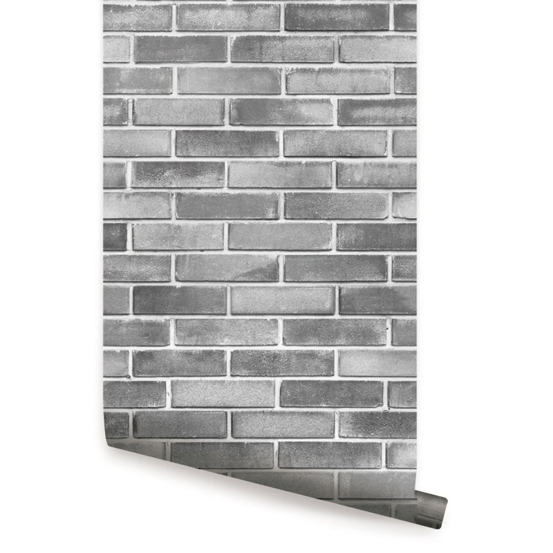 Claborn Peel & Stick Brick Roll, 2' W x 18' H