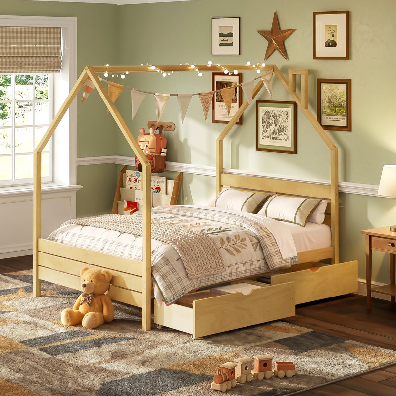 Lit double pour lit double Montessori, Full / Double, Natural
