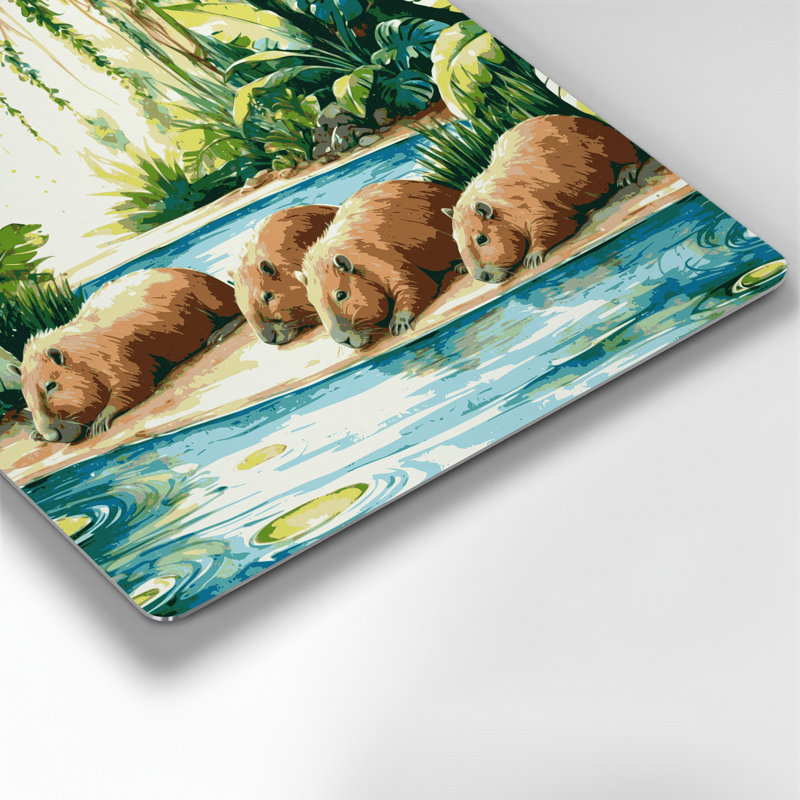 Faune sauvage, art mural vert Capybara, H 12 po x l 12 po