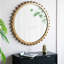 Miroir rond en bois avec cadre perlé