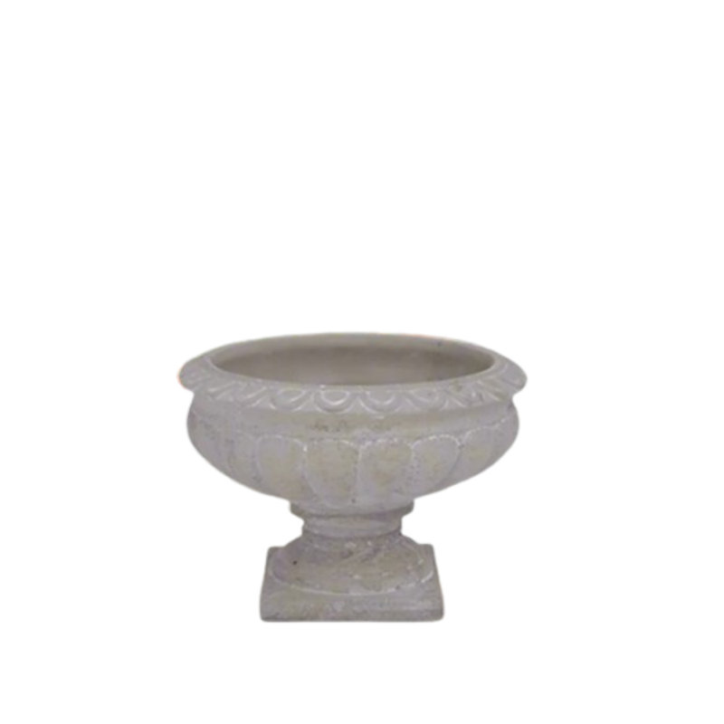 Vase en ciment classique, H 7,75 po x l 10,25 po x P 10,25 po