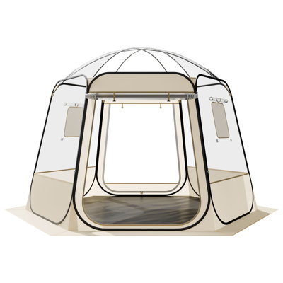 Pop-Up Bubble Tent, 10 x 9.2 ft Waterproof & UV-Resistant, Transparent Outdoor Dome Shelter with Windows, 540° Panoramic View, Suitable for 4-8 People in Patios or Backyards