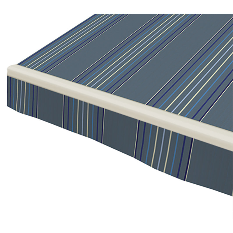 SunSetter Motorprosc Sunbrella Retractable Soffit Patio Awning, 8" H x 228" W x 120" D, Left, Motive Denim