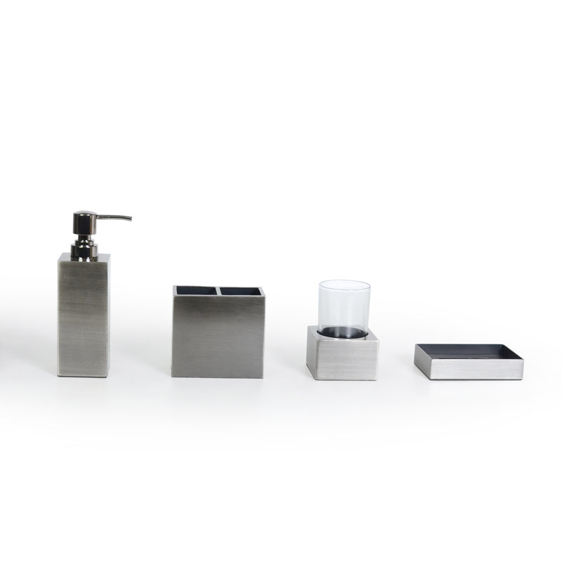 Ensemble d’accessoires de salle de bain en acier 4 pièces Brazelton