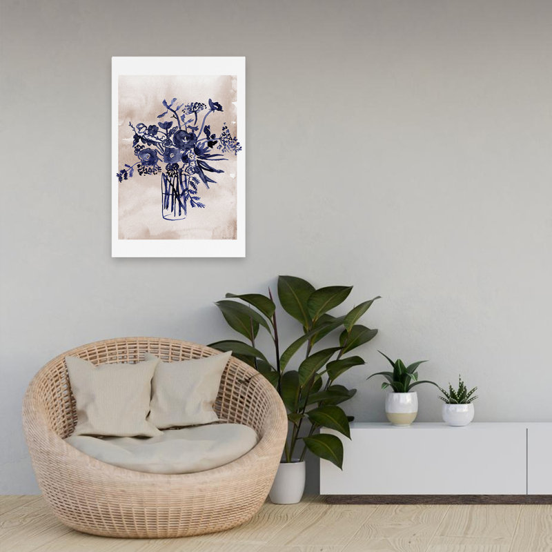 Preppy et beau bouquet contemporain I, aquarelle, H 24 po x l 16 po