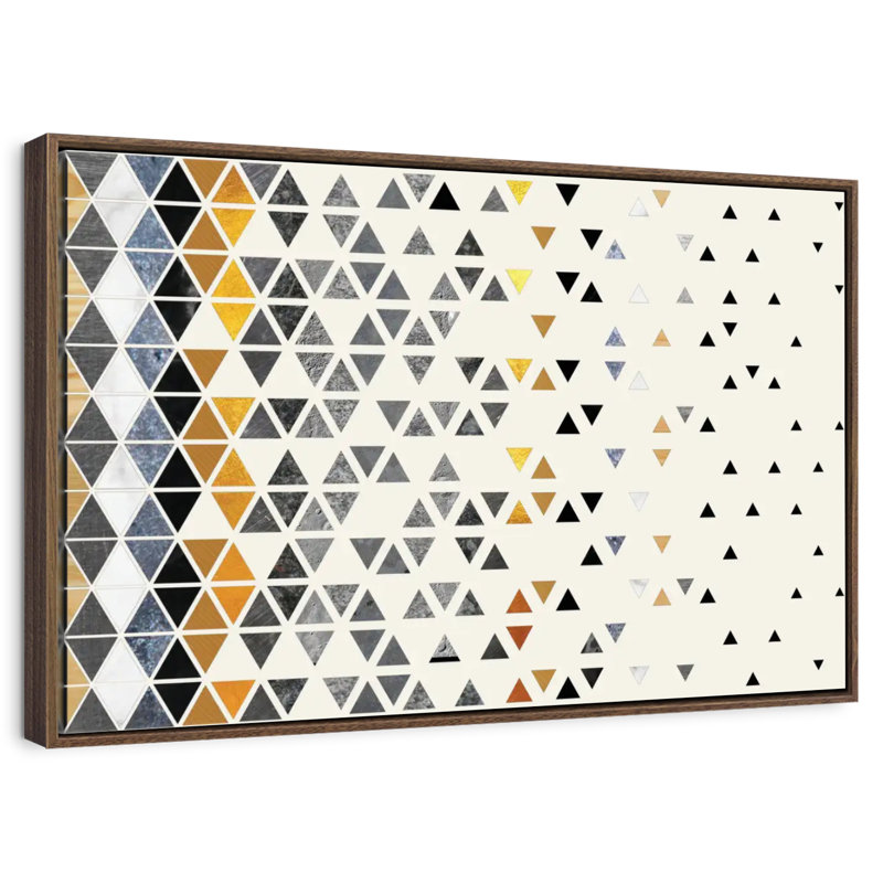 Triangle de folie, 13 po x 9 po, Cadre flottant noyer