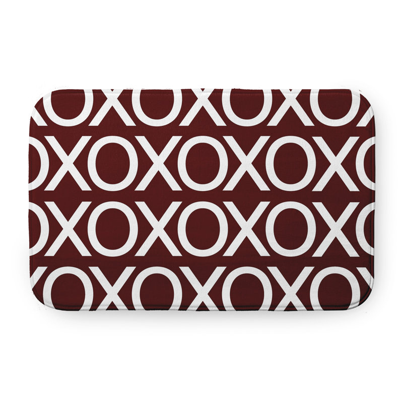 Tapis de bain pour la Saint-Valentin, L 21 po x L 34 po, Rouge riche