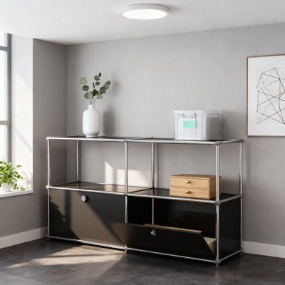 Armoires de bureau modulaires en métal avec tablettes réglables