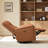 Martina Genuine Leather Swivel Gliding Power Recliner-112574271