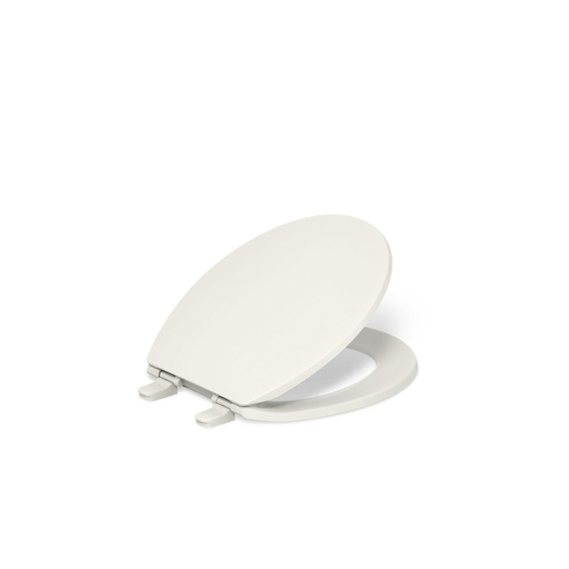 Kohler Brevia Quiet-Close Toilet Seat with Grip-Tight Bumpers and Quick-Attach Hardware, Biscuit, Round